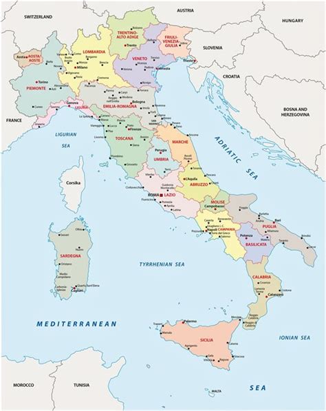 Die region sizilien in italien: Karten von Italien | Karten von Italien zum Herunterladen ...