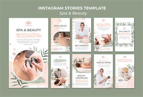 Colección De Historias De Instagram Para Spa Y Terapia Archivo Psd Premium