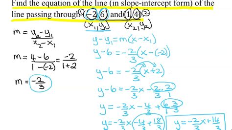Find Equation Of Line That Passes Through Two Points YouTube