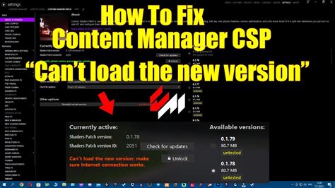 Fix Content Manager Csp Can T Load The New Version Assetto Corsa