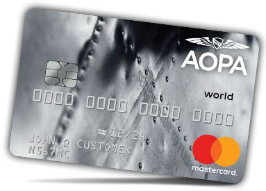 Can be active debit, credit cards. World Mastercard - AOPA