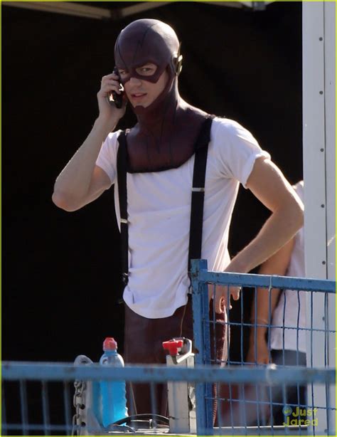 grant gustin suits up and strips down for the flash filming in vancouver photo 708734 photo