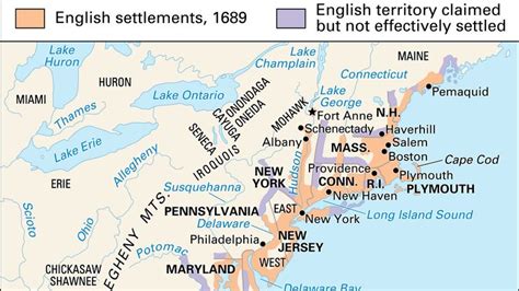 Early American Settlements Map