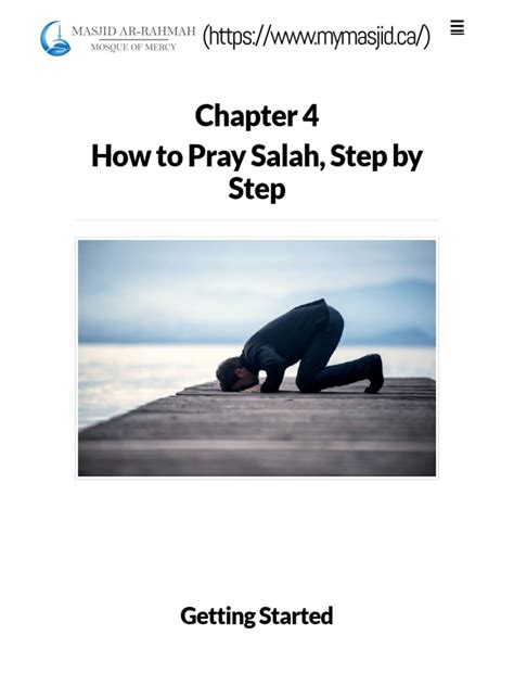 Chapter 4 How To Pray Salah Step By Step Masjid Ar Rahmah Mosque Of Mercy Pdf
