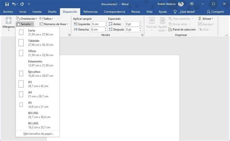 Ajustar El Tamaño Del Papel En Cualquier Documento De Word