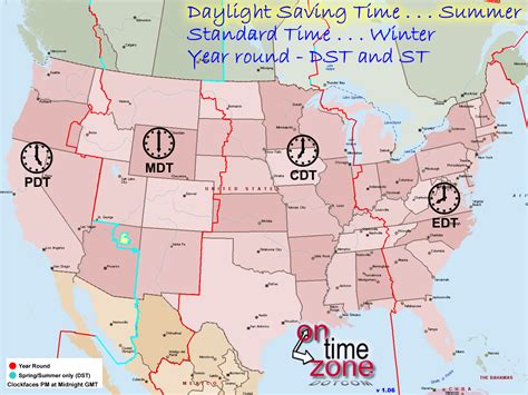 United States Map With Time Zones