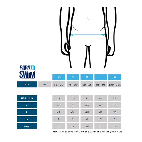 Swimsuit Sizing Fin Sizing And Other Size Charts Born To Swim