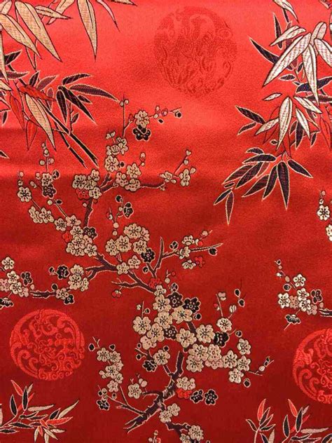 Chinese Textiles Brocade Silk Fabrics 75 Cm Fabric Imitation 35 The