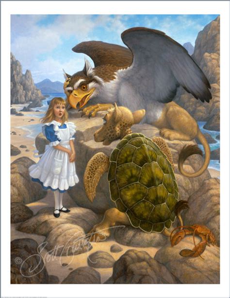 Alice Reciting To The Gryphon And Mock Turtle — The Art Of Scott Gustafson
