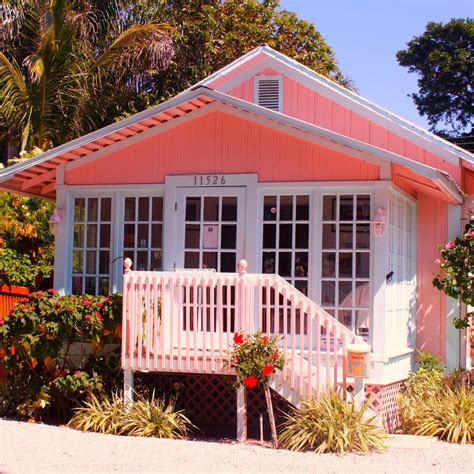 Pink Cottage Beach Home Beach Cottage Style Tiny Beach House