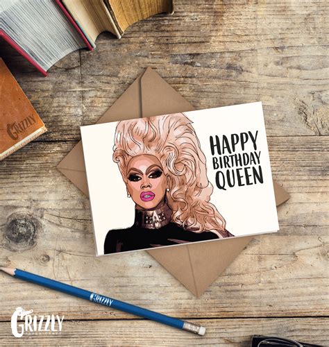 Ru Paul Birthday Card Rupaul Card Happy Birthday Queen