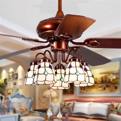 Buy Tiffany Style Light Shade Ceiling Fan Lights With