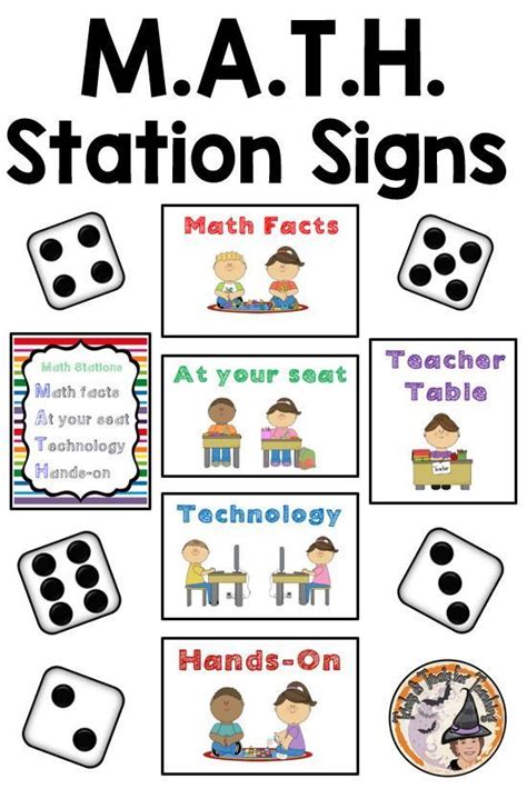 Youll Love These Cute Colorful Math Station Signs Just Print