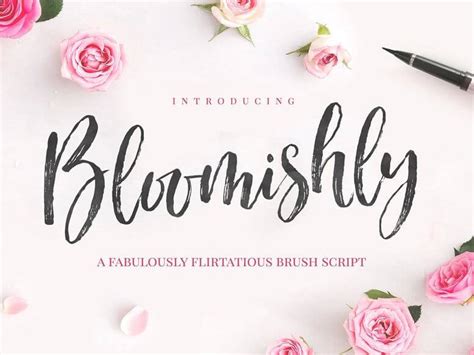 What is the font used in those bendy posters in the game. Bloomishly Brush Font Free Download