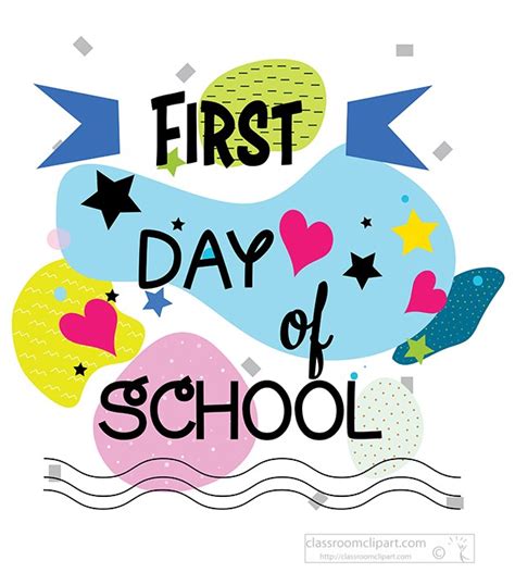 School Clipart First Day Of School Vector Illustration Clipart