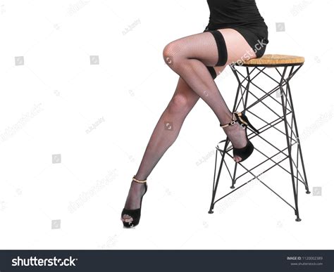 Sexy Female Legs High Heels Fishnet Shutterstock