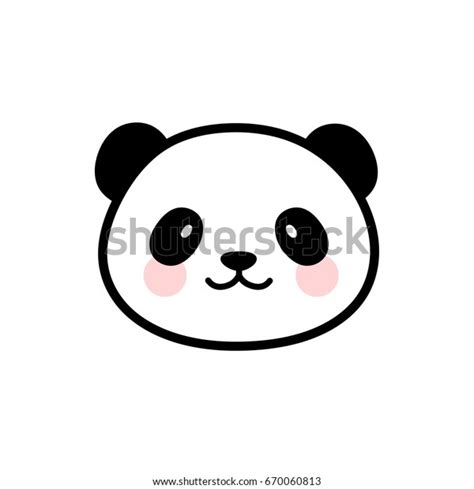 Vetor Stock De Ícone Vector Face Panda Bonito Livre De Direitos 670060813