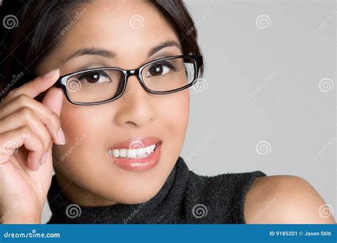 Asian Eyeglasses Girl Stock Image Image 9185201