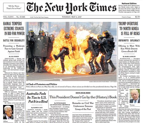 Todays Nytimes Front Page Shows The Horrific Picture Of The French