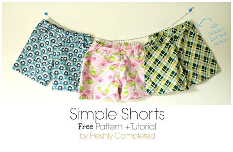 Seams have to be added after print. Freshly Completed: Simple Shorts -- Free Pattern + Tutorial