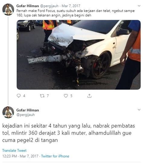 Wanita pemilik akun twitter @quweenjojo itu mengaku pernah mendapatkan perlakuan tidak pantas dari gofar hilman dalam sebuah acara di malang. Insiden Kecelakaan Mobil yang Bikin Gofar Hilman Trauma ...