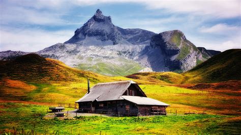 House In Alps Mountains High Definition Wallpapers Hd Wallpapers