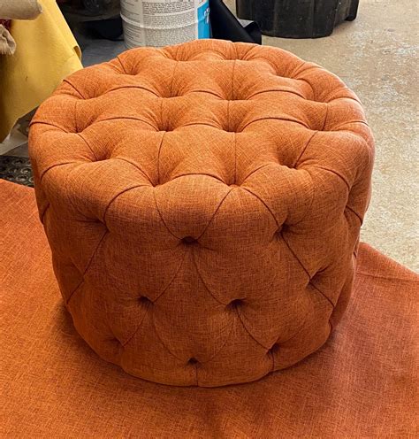 Round Tufted Ottoman Upholstered Ottoman Coffee Table Tufted Etsy