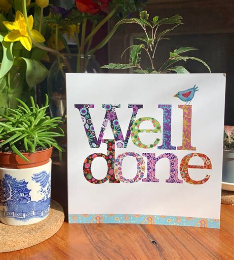 Well Done Greeting Card With Woo Hoo Inside Congratulations And