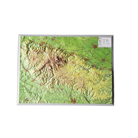 Orte auf der karte anzeigen chártes, deutsch ‚blatt der papyrusstaude'. Georelief Harz klein, 3D Reliefkarte