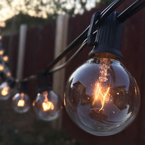 G40 String Lights With 25 Clear Globe Bulbs Ul Listed For Indoor