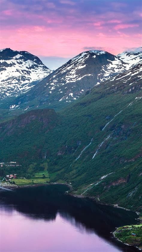 Обои Норвегия 5k 4k фьорд горы река небо Norway 5k 4k