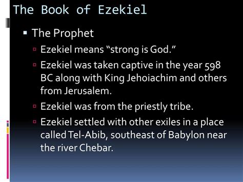 Ppt The Book Of Ezekiel Powerpoint Presentation Free Download Id