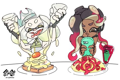 Splatoon 2 Splatfest Art Has Pearl And Marina Playing With Their Food