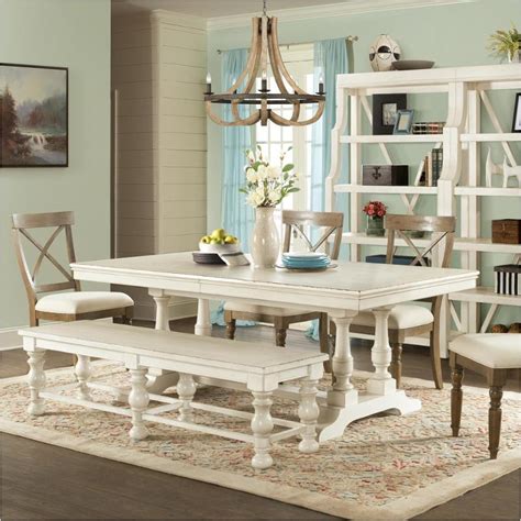 The standard dining table height is 28 to 30 inches tall. 21254 Riverside Furniture 80 Inch Rectangular Dining Table