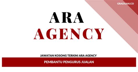 Good public relation skills, with english & malay speaking language. Permohonan Jawatan Kosong Ara Agency ~ Pembantu Pengurus ...