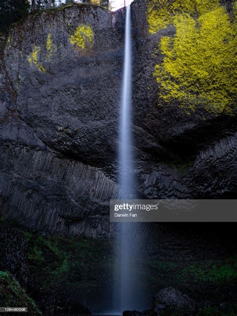 Latourell Falls Columbia River Gorge Oregon High Res Stock Photo