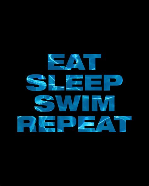 Eat Sleep Swim Repeat Wall Decor Typography Art Print On