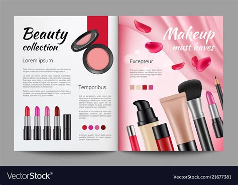 Advertising Cosmetics In Magazine Design Template Vector Image