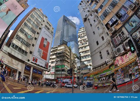 20 June 2020 The Causeway Bay Shopping District In Hong Kong Editorial