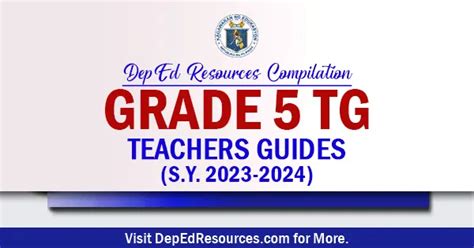 Grade 5 Teachers Guide K To 12 Curriculum