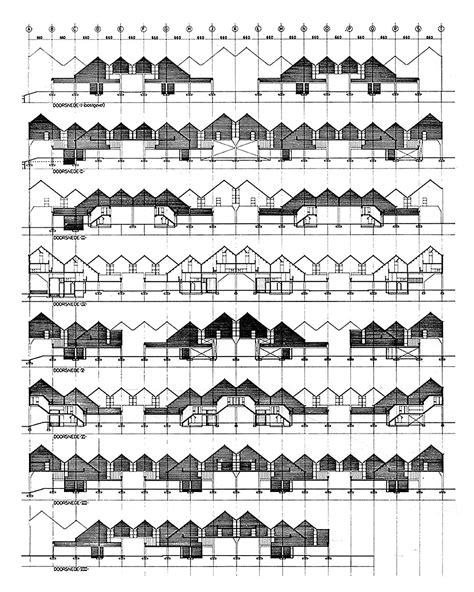 An Architectural Drawing Showing The Various Sections Of Houses And