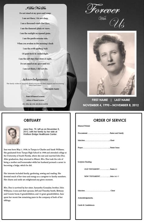 How To Create Funeral Program Template