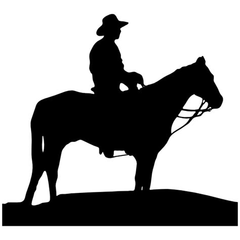 Horse Sitting On Cowboy Clipart
