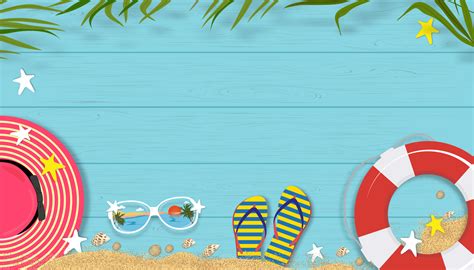 Summer Background With Beach Vacation Holiday Theme With Copy Space On