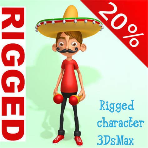 3d Mexican Boy Cartoon Rigged Cgtrader