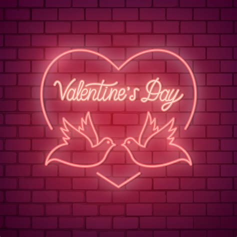 Neon Valentines Day Illustration Download Free Vectors Clipart