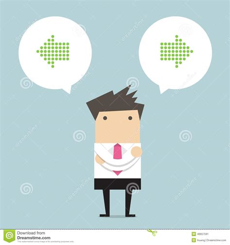 Confused Man The Man Thinking Of Choice Cartoon Vector