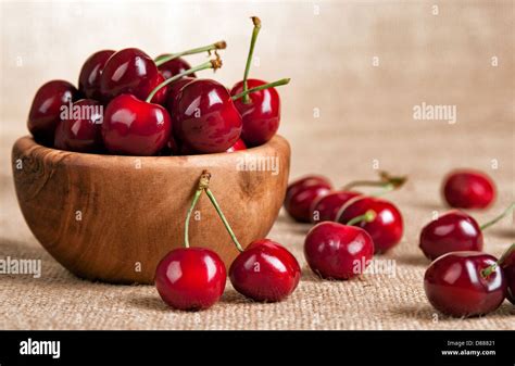 Cherries In A Bowl Stock Photo Alamy