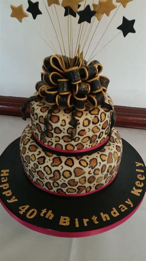 Leopard Print 40th Birthday Cake The Clever Little Cake