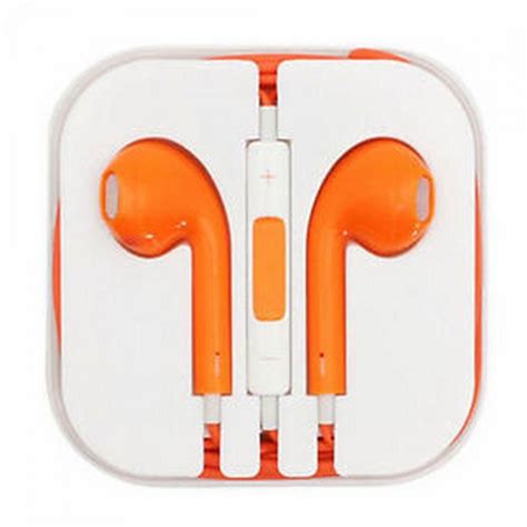 سماعة ايفون 5 مع مايك Orange Earpods Earphone Apple Iphone 5 With Mic Price From Souq In Saudi